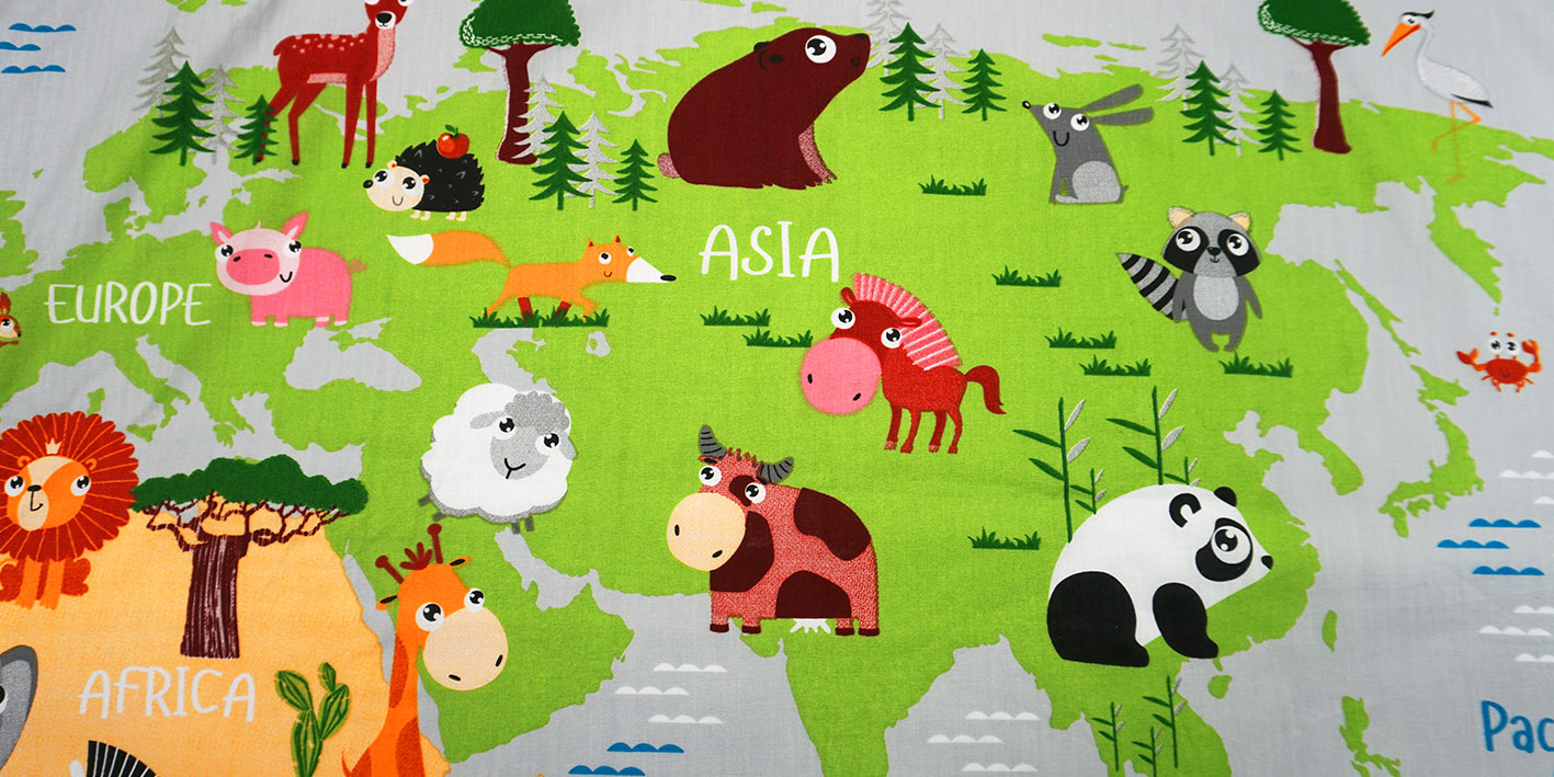 Pościel 100x135 cm mapa szara 3961b 5901685685979